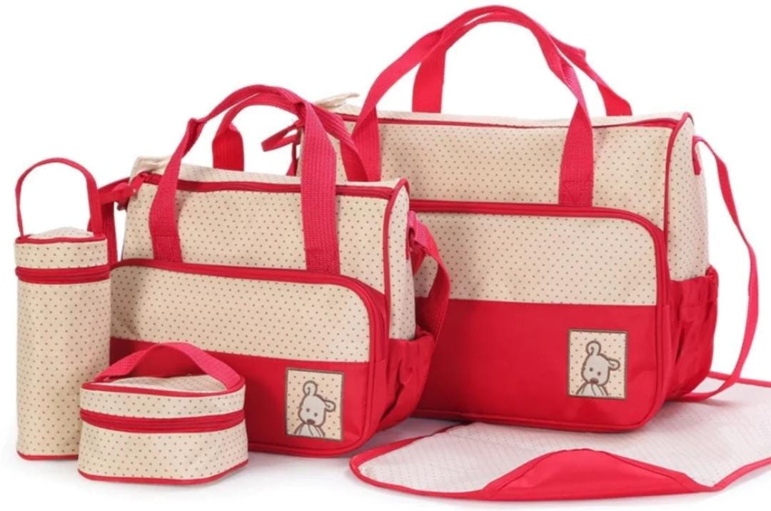 baby mother bag red 5 pieces Imported 